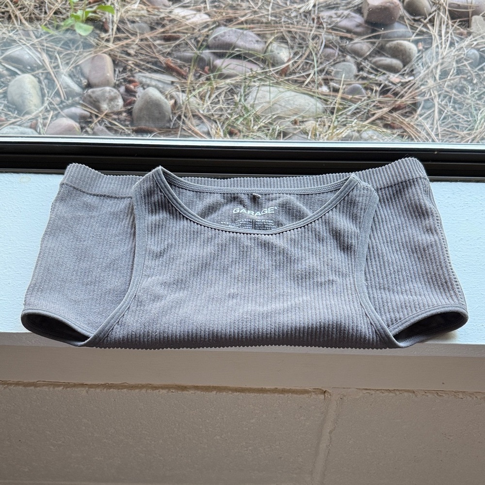 Garage Gray Ribbed Tank Top